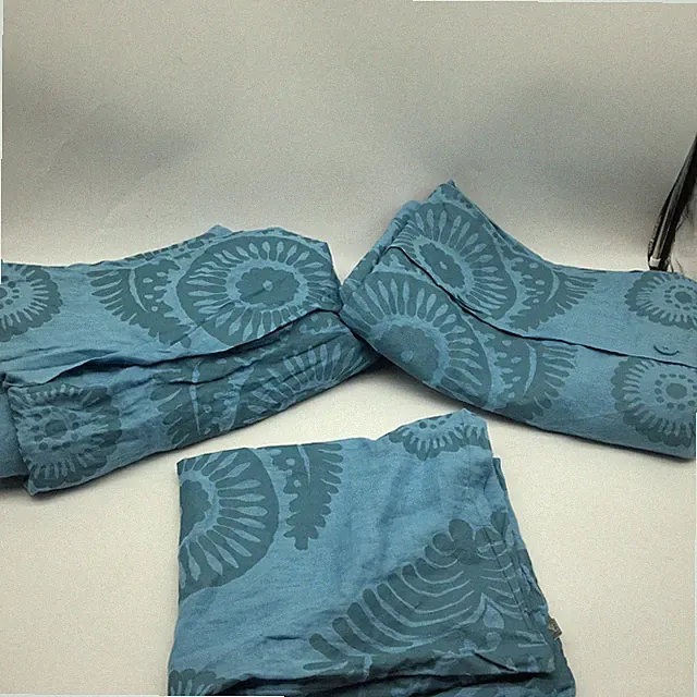 $358 Two Serena & Lily Twin Linen Duvet Cover s Pillow Sham Atwood Floral Blue