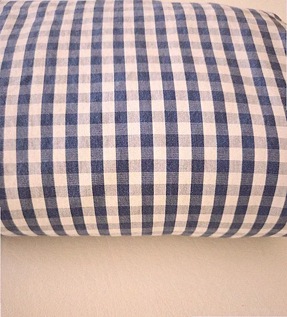 EUC Serena & Lily White & Blue Gingham Check Twin Fitted Sheet Cotton Percale