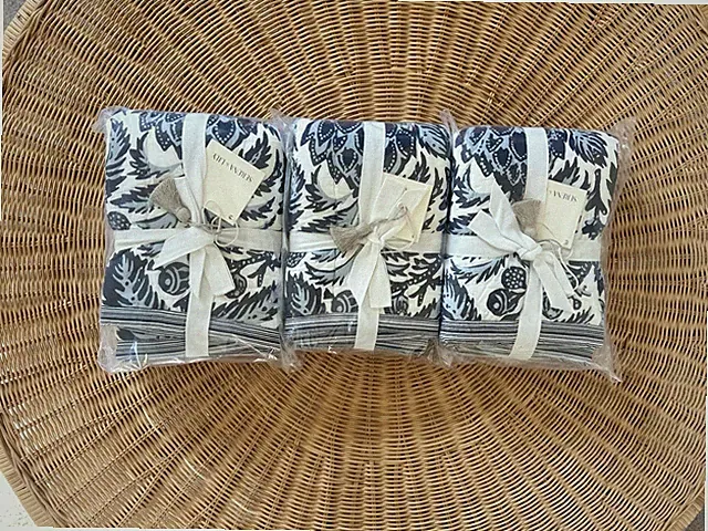 NEW Serena & Lily Artichoke Quilted King Pillow Sham-Navy Blue