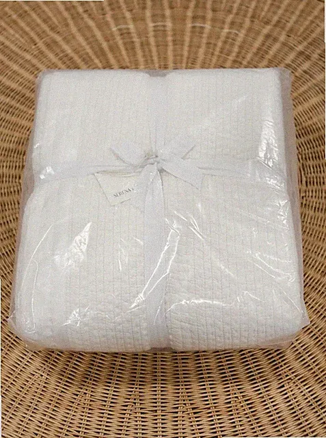 NEW Serena & Lily Cortina Cotton Silk Quilt (F/Q)-French White