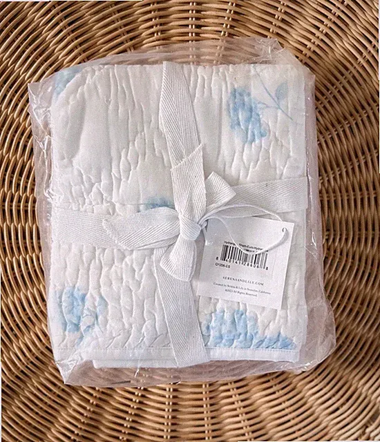 NEW Serena & Lily Hydrangea Euro Pillow Sham-Hydrangea Blue/White