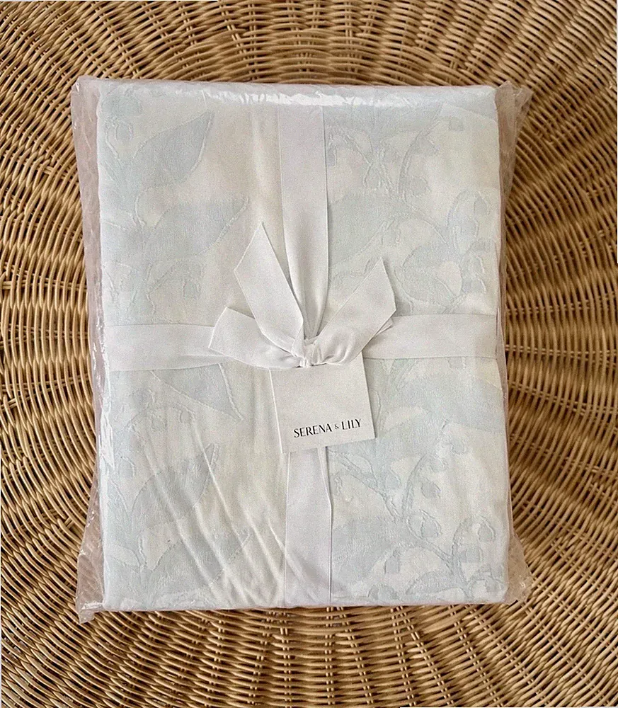 NEW Serena & Lily Lily of the Valley Coastal Duvet Cover (K/CK)-Sky Blue