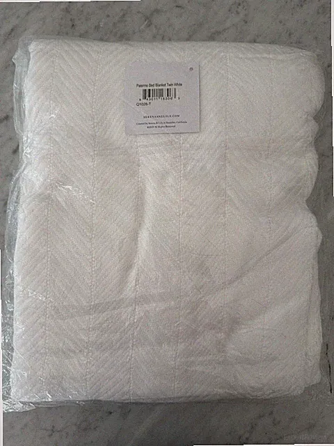 NEW, Serena & Lily Palermo Bed Blanket, Twin, White (retail $248)