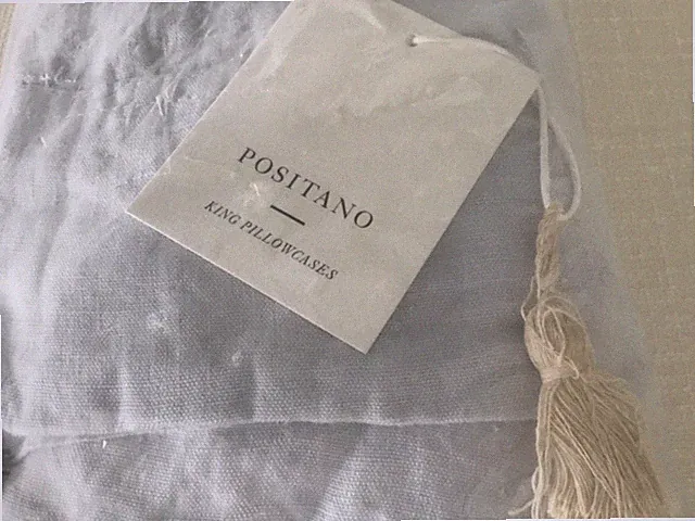 New Serena & Lily Positano 2 PC Pillow Cases Linen Sky Blue Pair Case King