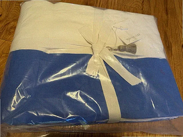 NEW Serena & Lily Salento Linen Duvet Sham White Capri Blue King