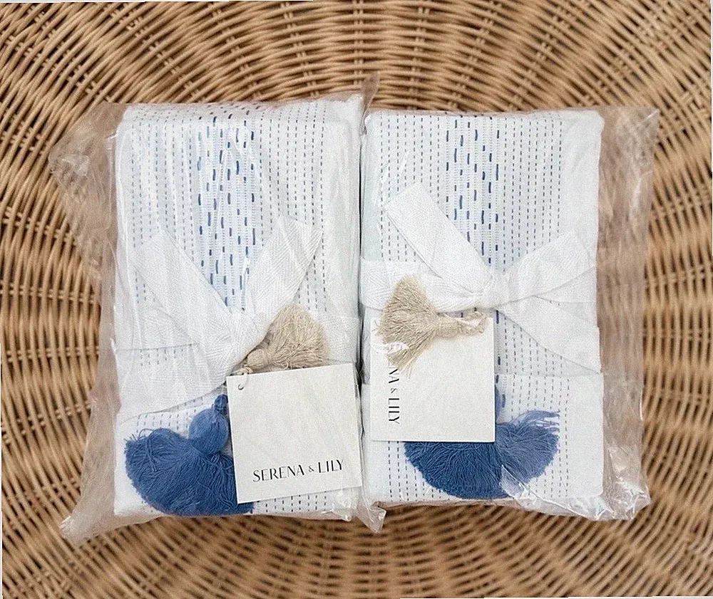 NEW Serena & Lily Sea Ranch Percale King Pillow Shams (Set of 2)-French Blue