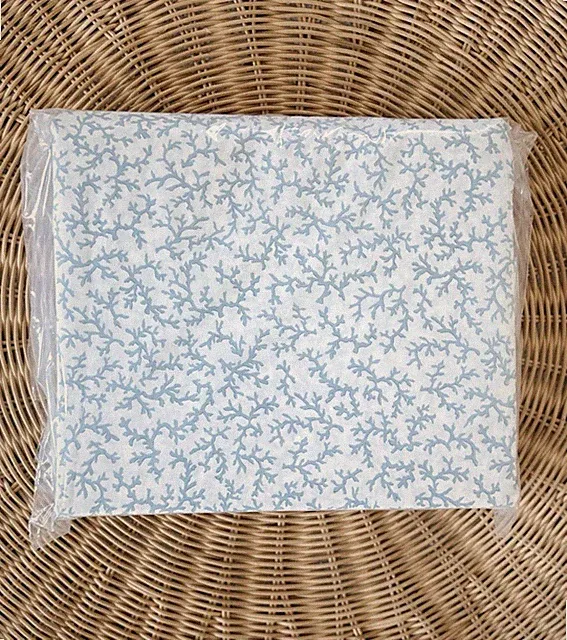 NWOT Serena & Lily Kimbe Reef Percale Coastal 3 Pc Twin Sheet Set-Sky Blue