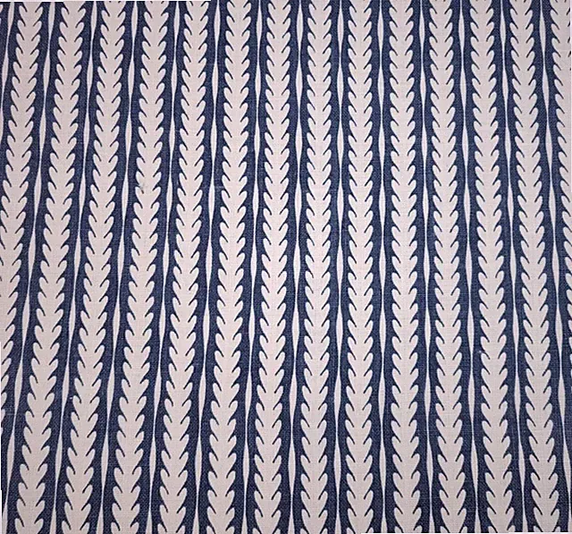 Oceana in Vintage Indigo / Ivory BTY Serena and Lily 100% Linen Fabric 54" Wide