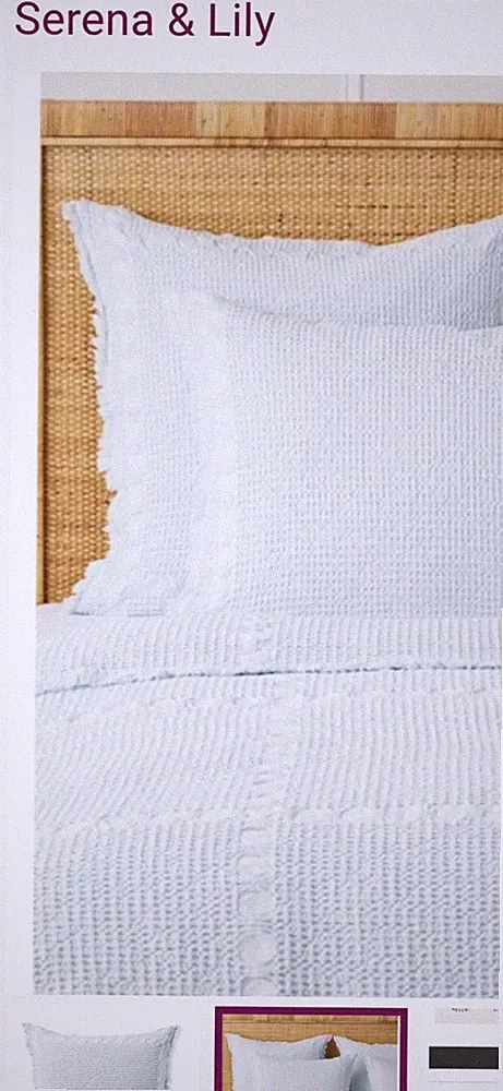 Pair, Set Of 2 Serena & Lily Lakeside Euro Shams Sky Blue