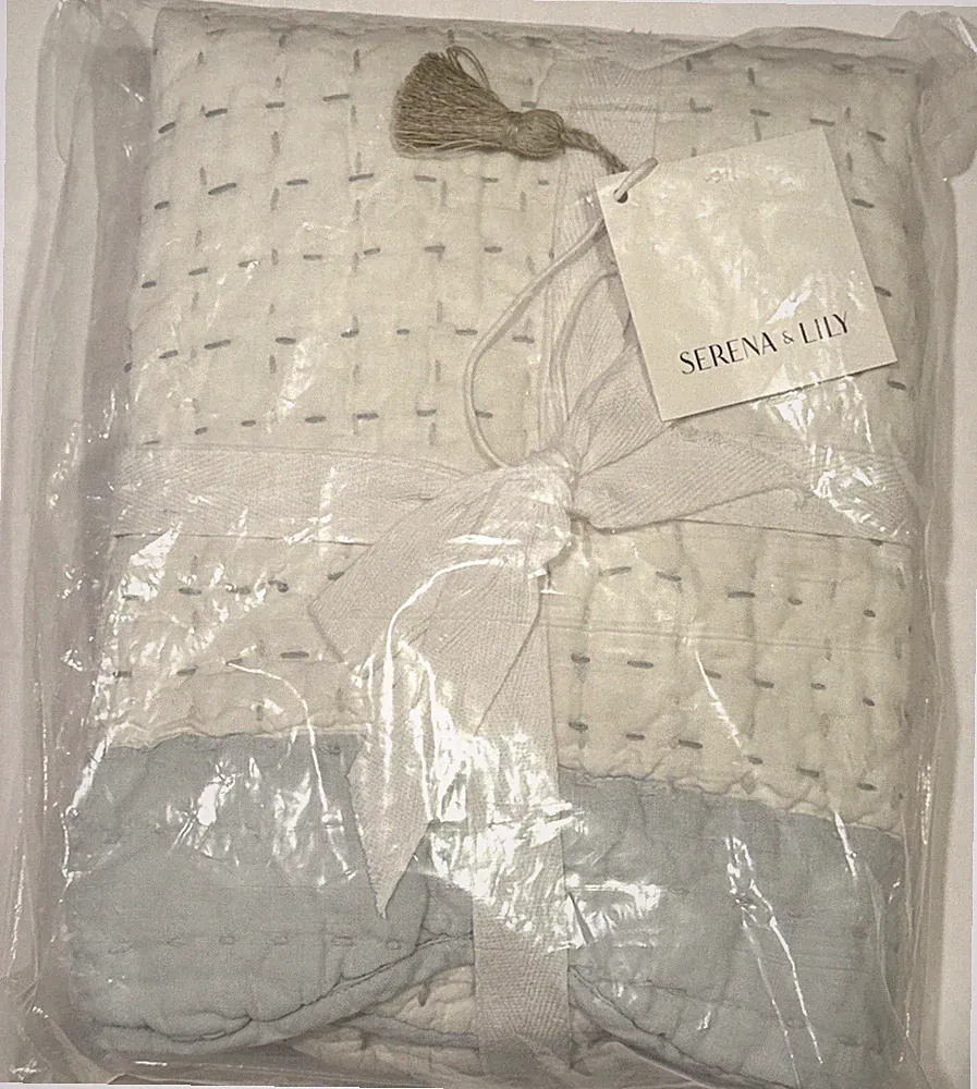 Serena and Lily Baywood Sky Blue Standard Pillow Sham New With Tags & Packaging