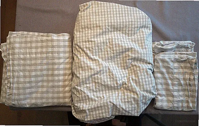 Serena And Lily Queen Size Gingham Sheet Set Beige/Taupe