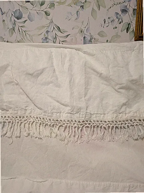 Serena & Lily Macramé Crib Linen Cotton bed Skirt-White
