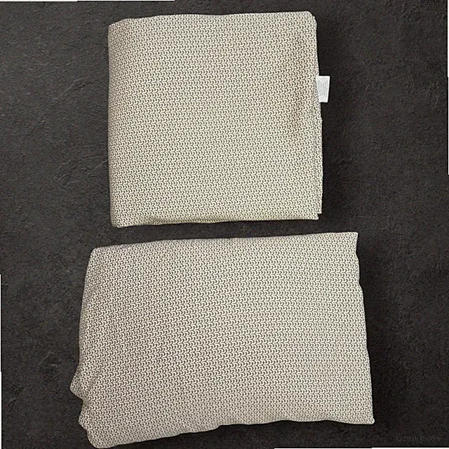 Serena & Lily Queen Sheet Set Tan White Geometric Wave 100% Cotton Portugal
