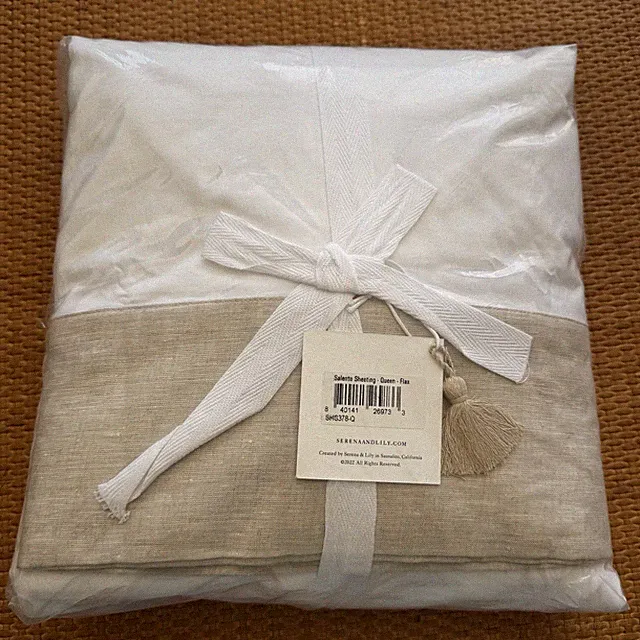 Serena & Lily Salento Sheet Set Queen White + Flax