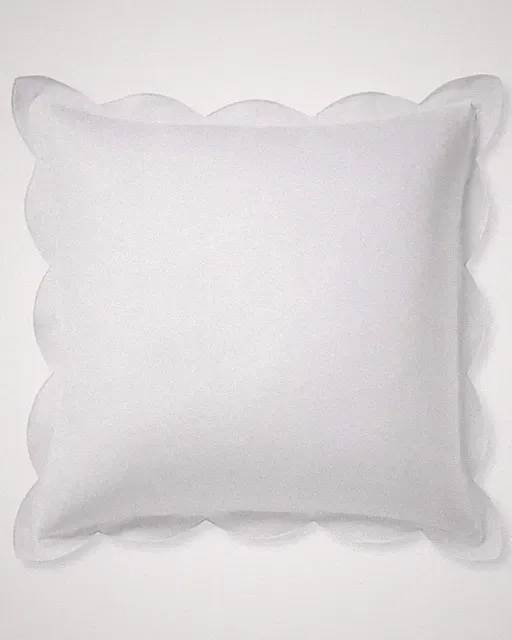 SERENA &LILY SCALLOP SHAM-Pillow Case Qty:1 Euro WHITE {DV335-ES }