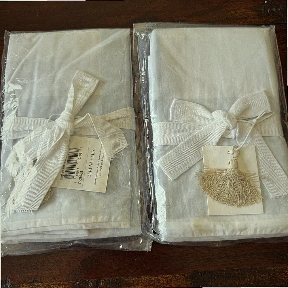 Serena & Lily SKY blue Gingham Euro SHAMS *set Of 2*