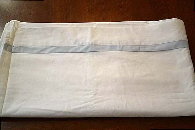 Serena & Lily White QUEEN Flat Sheet Luxury 100% cotton gray border Never Used