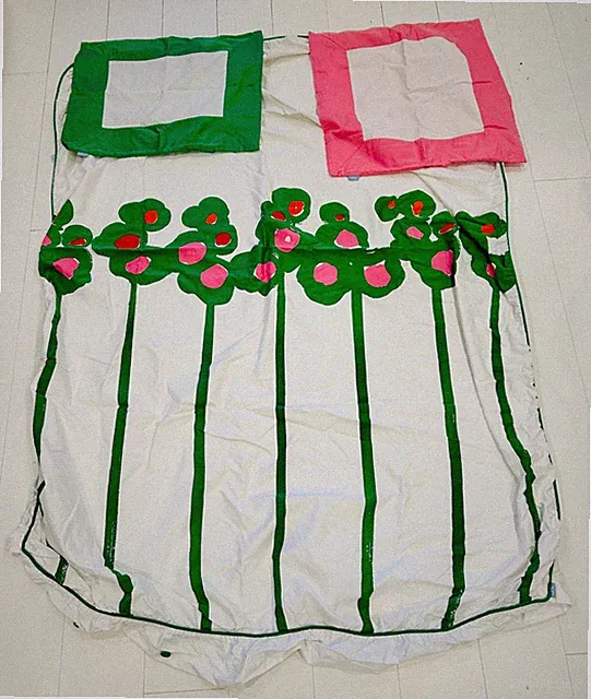 VINTAGE Serena & Lily HAPPY Mod Flower Twin Duvet Cover & 2 Standard Shams Set